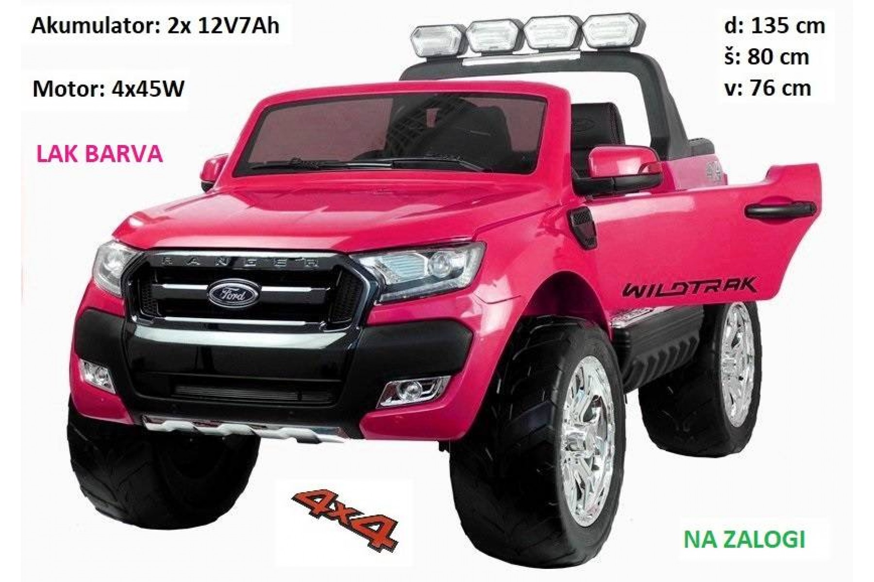 Ford Ranger LAK roza barva 4x4