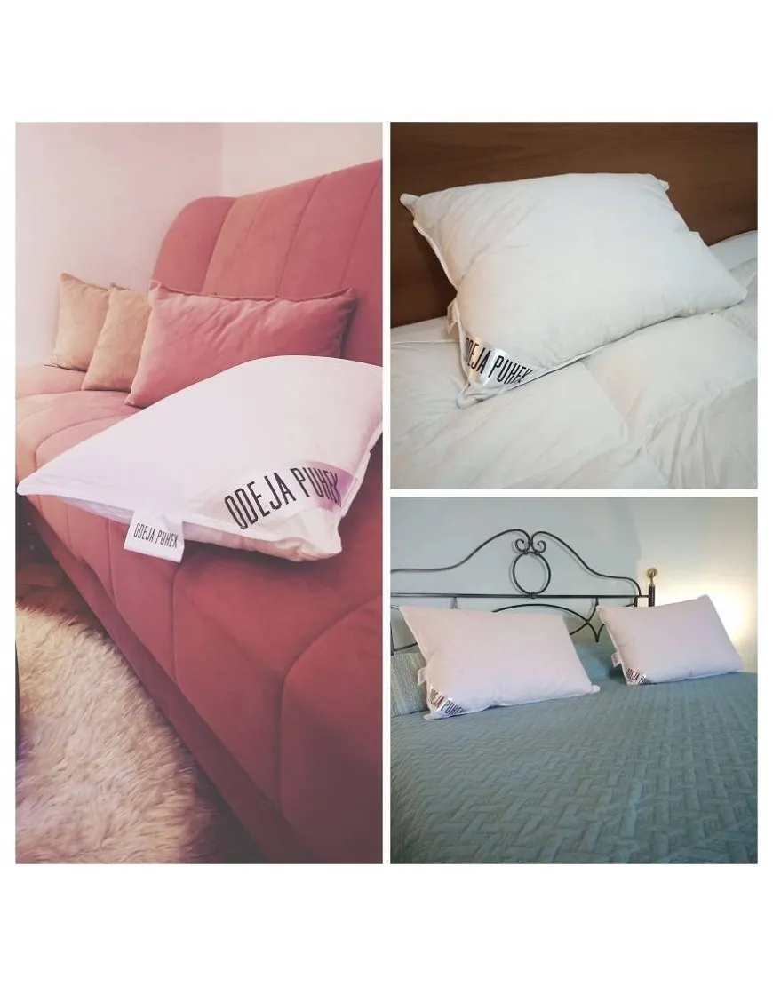 Vzglavnik iz gosjega puha in perja 80x60 cm